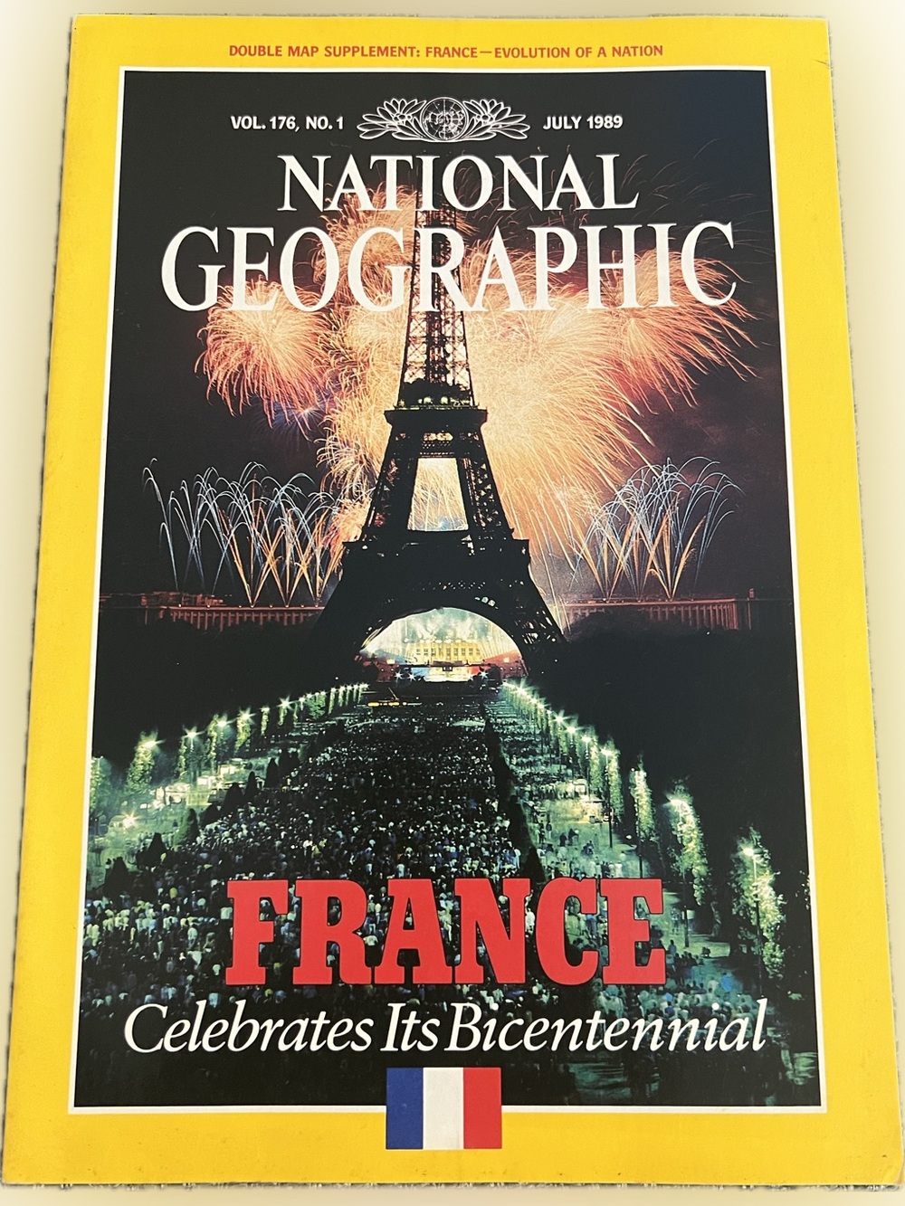 🍄 Vintage National Geographic Magazine France Bicentennial Vol. 176 #1 July 1989